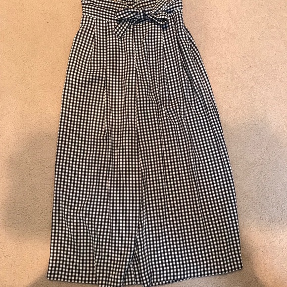 Zara Pants - Zara High waisted tied gingham paper bag pants